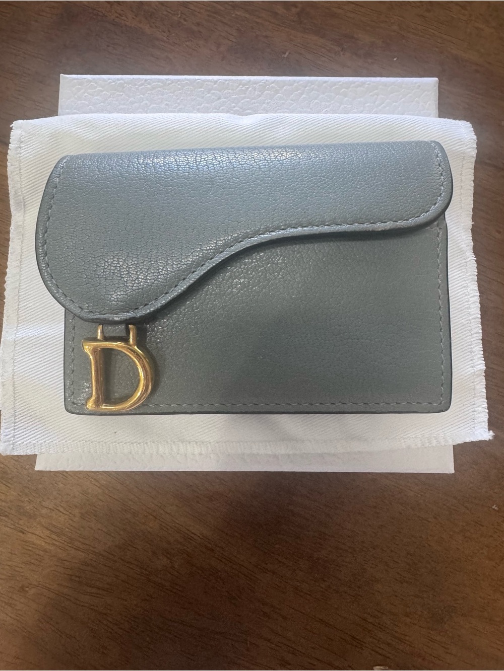 Dior Saddle Bloom Card Holder Cloud Goatskin Box Dust Bag